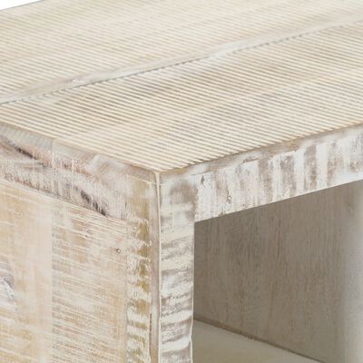vidaXL Table basse Blanc 110x50x40 cm Bois de manguier massif