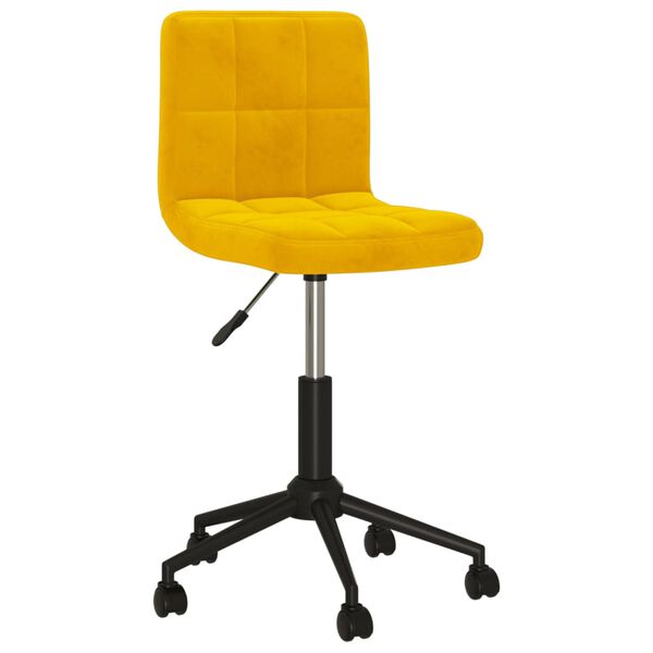 vidaXL Chaise pivotante de salle &agrave; manger Jaune moutarde Velours