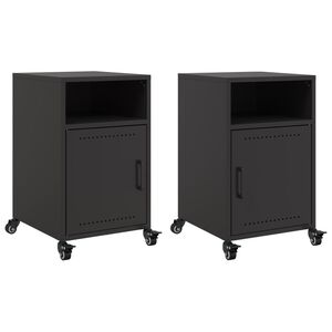 vidaXL Tables de chevet 2 pcs noir 36x39x59 cm acier
