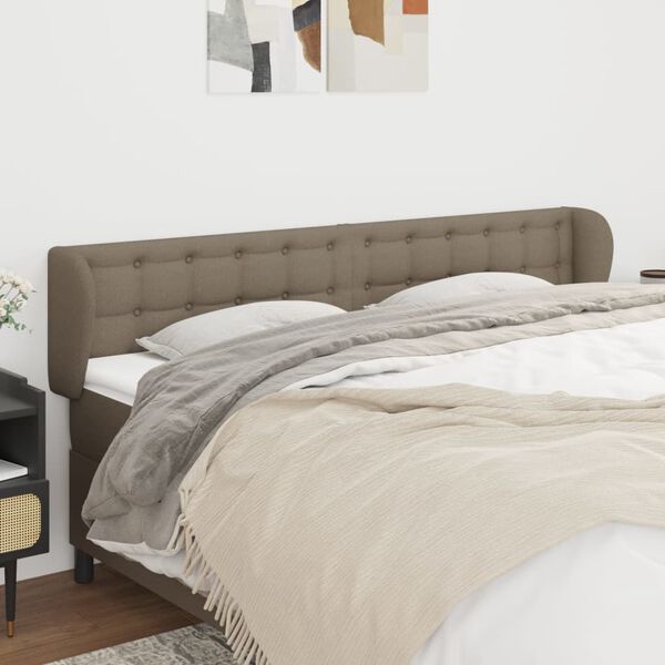 vidaXL T&ecirc;te de lit avec oreilles Taupe 203x23x78/88 cm Tissu