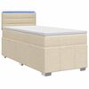 vidaXL Lit boxspring avec matelas Cr&egrave;me 100 x 200 cm Tissu