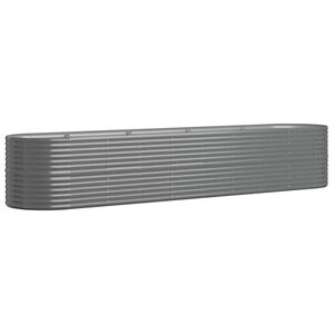 vidaXL Lit sur&eacute;lev&eacute; de jardin Acier galvanis&eacute; 368x80x68 cm gris