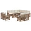 vidaXL Ensemble de canap&eacute; de jardin R&eacute;glable 12 pcs Beige polyrotin