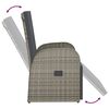 vidaXL Chaise inclinable de jardin avec coussins gris r&eacute;sine tress&eacute;e