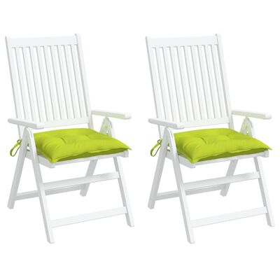 vidaXL Coussins de chaise lot de 2 vert brillant 40x40x7 cm