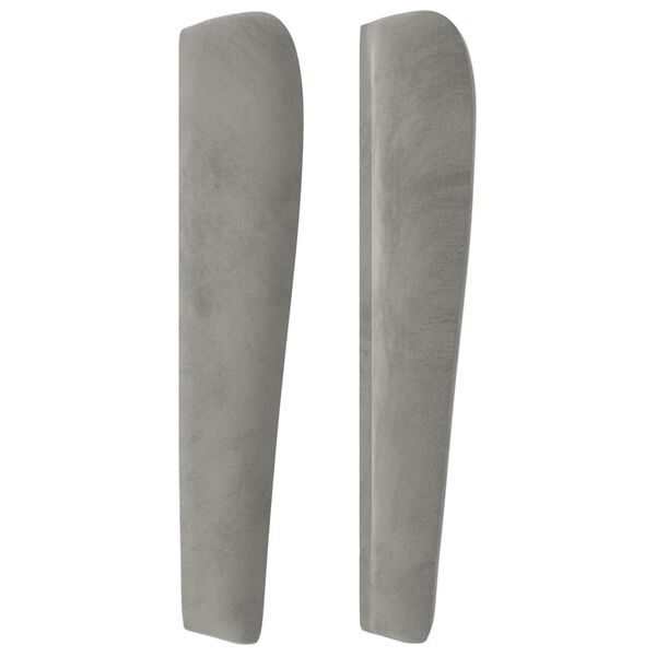 vidaXL T&ecirc;te de lit avec oreilles Gris clair 83x23x118/128 cm Velours