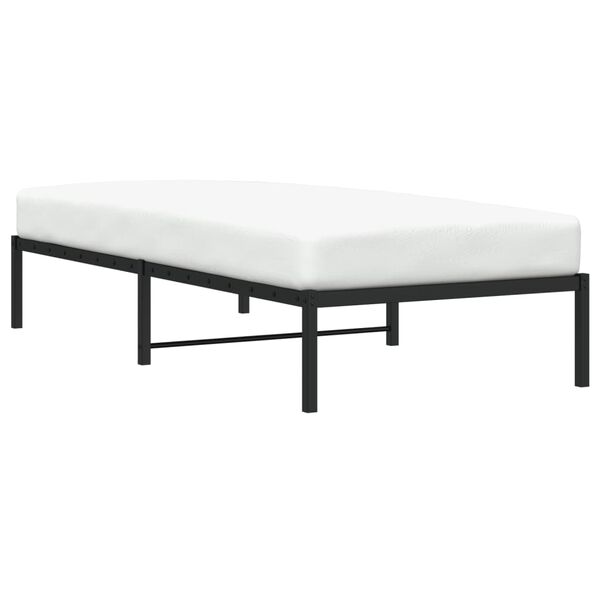 vidaXL Cadre de lit m&eacute;tal sans matelas noir 90x200 cm
