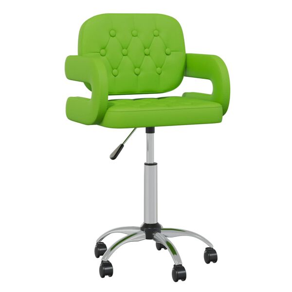 vidaXL Chaises pivotantes &agrave; manger lot de 2 vert similicuir