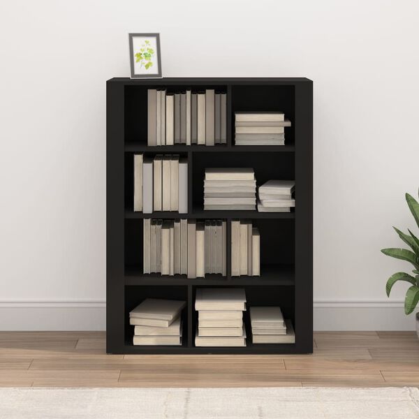 vidaXL Buffet Noir 80x30x106 cm Bois d'ing&eacute;nierie
