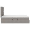 vidaXL Lit avec rangement et matelas Taupe 120 x 190 cm tissu
