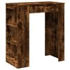 vidaXL Table de bar avec &eacute;tag&egrave;res ch&ecirc;ne fum&eacute; bois d'ing&eacute;nierie