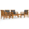 vidaXL Salon de jardin avec coussins 5 pcs Bois d'acacia solide