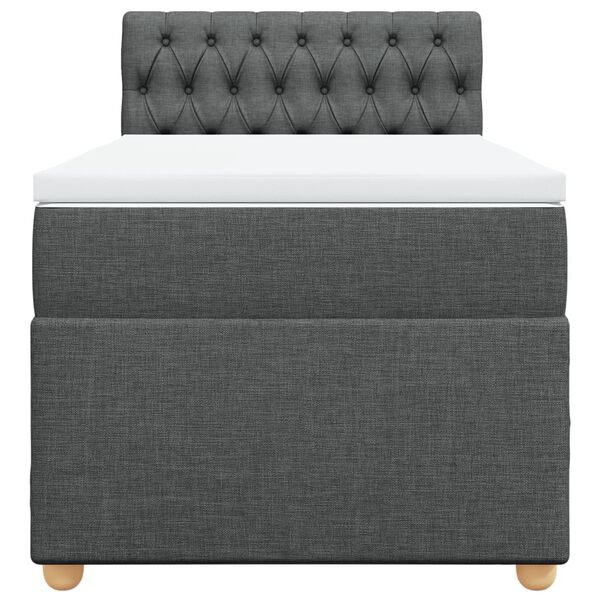 vidaXL Sommier &agrave; lattes de lit avec matelas Gris fonc&eacute; 80x200 cm Tissu