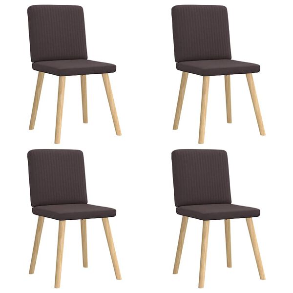 vidaXL Chaises &agrave; manger lot de 4 marron fonc&eacute; tissu