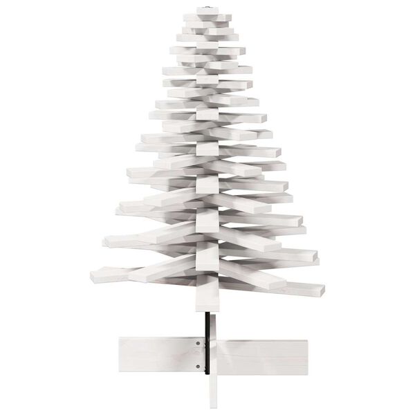 vidaXL Arbre de Noël en bois pour décoration blanc 100 cm pin massif