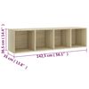 vidaXL Meubles TV 2 pcs Chêne sonoma 142,5x35x36,5cm Bois d'ingénierie