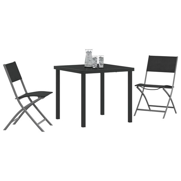 vidaXL Ensemble de salle à manger pour jardin 5 pcs Noir