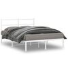 vidaXL Cadre de lit m&eacute;tal sans matelas et t&ecirc;te de lit blanc 140x200 cm