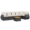 vidaXL Salon de jardin 7 pcs avec coussins noir r&eacute;sine tress&eacute;e