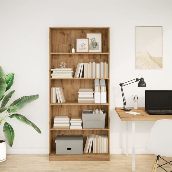 vidaXL Biblioth&egrave;que ch&ecirc;ne artisanal 80x24x176 cm bois d'ing&eacute;nierie