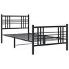 vidaXL Cadre de lit m&eacute;tal sans matelas avec pied de lit noir 90x200 cm