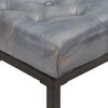 vidaXL Pouf Gris 62x62x47 cm Cuir v&eacute;ritable
