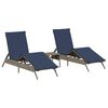 vidaXL Chaises longues lot de 2 avec table gris r&eacute;sine tress&eacute;e