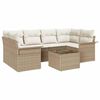 vidaXL Ensemble de canap&eacute; de jardin 7 pc Beige polyrotin
