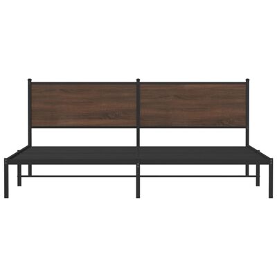 vidaXL Cadre de lit en métal sans matelas chêne marron 193x203 cm