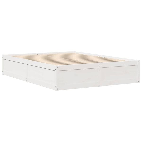 vidaXL Cadre de lit sans matelas blanc 140x200 cm bois de pin massif