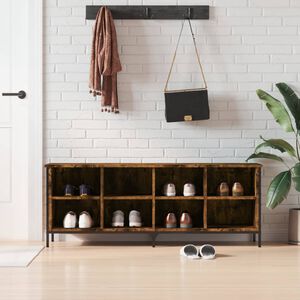 vidaXL Armoire &agrave; chaussures ch&ecirc;ne fum&eacute; 131x35x50 cm bois d'ing&eacute;nierie