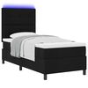 vidaXL Lit &agrave; ressorts avec matelas avec LED Noir 80 x 200 cm tissu