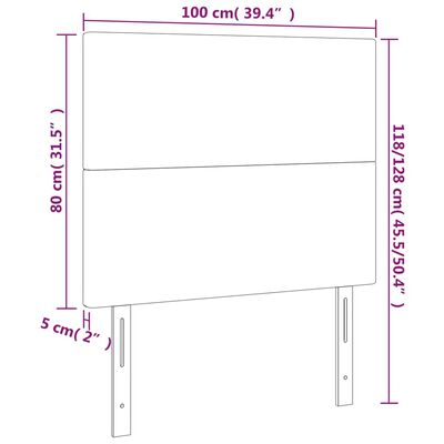 vidaXL Tête de lit à LED Vert foncé 100x5x118/128 cm Velours