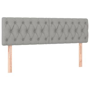 vidaXL T&ecirc;tes de lit Gris clair 160x7x78/88 cm Tissu