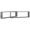 vidaXL &Eacute;tag&egrave;res cube murales 2 pcs Gris brillant 100x15x30 cm
