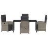 vidaXL Ensemble de salle &agrave; manger pour jardin 5 pcs Gris polyrotin