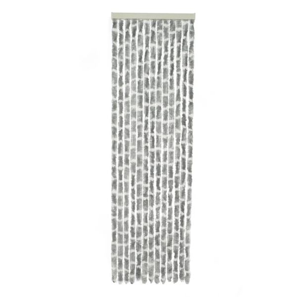 Travellife Rideau de porte Chenille Stripe 185x56 cm Gris et blanc