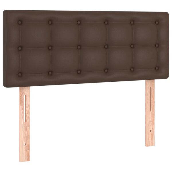 vidaXL T&ecirc;te de lit &agrave; LED Marron 100x5x78/88 cm Similicuir