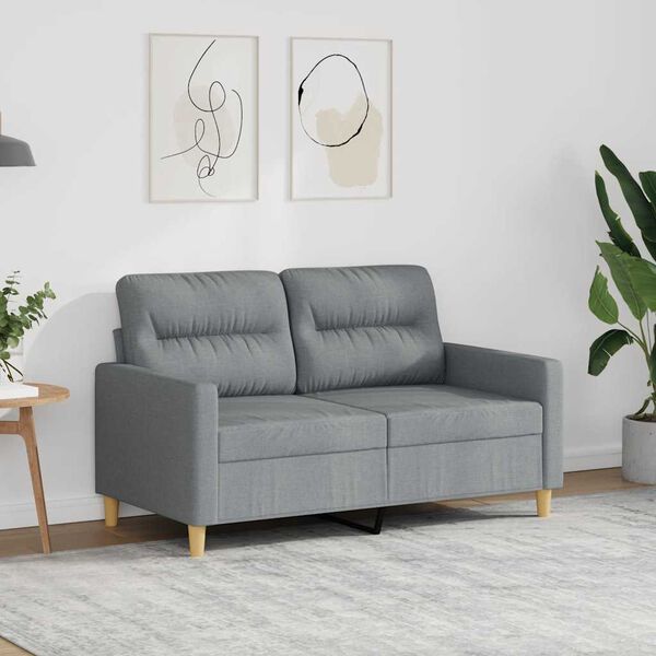 vidaXL Canap&eacute; &agrave; 2 places Gris clair 120 cm Tissu