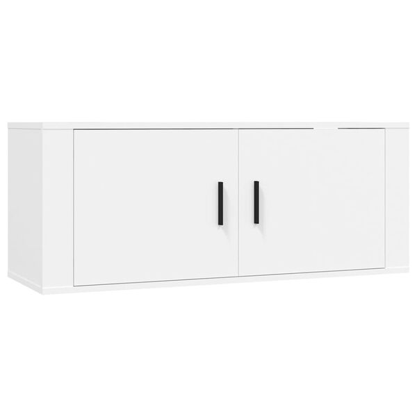 vidaXL Ensemble de meubles TV 2 pcs Blanc Bois d'ingénierie