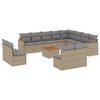 vidaXL Salon de jardin avec coussins 13 pcs beige r&eacute;sine tress&eacute;e