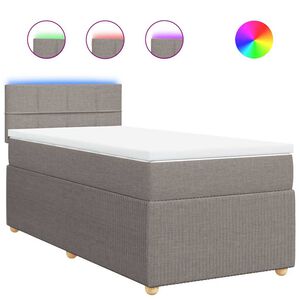 vidaXL Sommier &agrave; lattes de lit avec matelas Taupe 80x200 cm Tissu