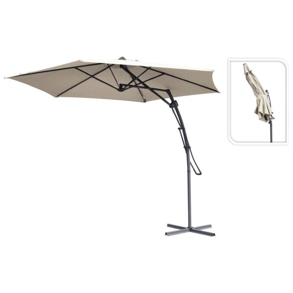 ProGarden Parasol de jardin en porte-&agrave;-faux taupe 300 cm