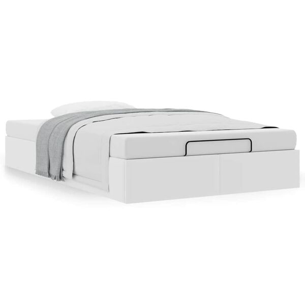 vidaXL Cadre de lit ottoman sans matelas blanc 120x190 cm similicuir