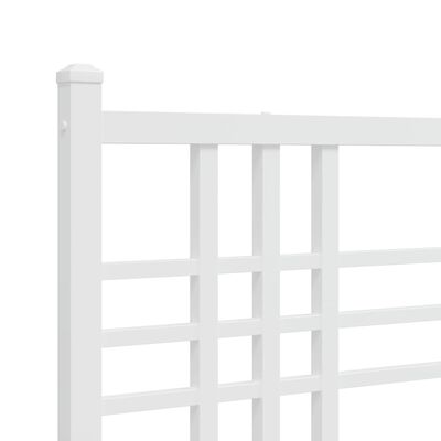 vidaXL Cadre de lit métal sans matelas et tête de lit blanc 183x213 cm