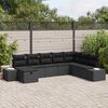 vidaXL Ensemble de canap&eacute; de jardin avec coussin 8 pcs Noir polyrotin