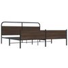 vidaXL Cadre de lit en m&eacute;tal sans matelas ch&ecirc;ne marron 200x200 cm
