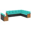 vidaXL Salon de jardin 10 pcs avec coussins noir r&eacute;sine tress&eacute;e