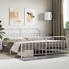 vidaXL Cadre de lit m&eacute;tal sans matelas et pied de lit blanc 200x200 cm