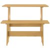 vidaXL Table &agrave; manger avec banc REINE marron miel bois de pin solide